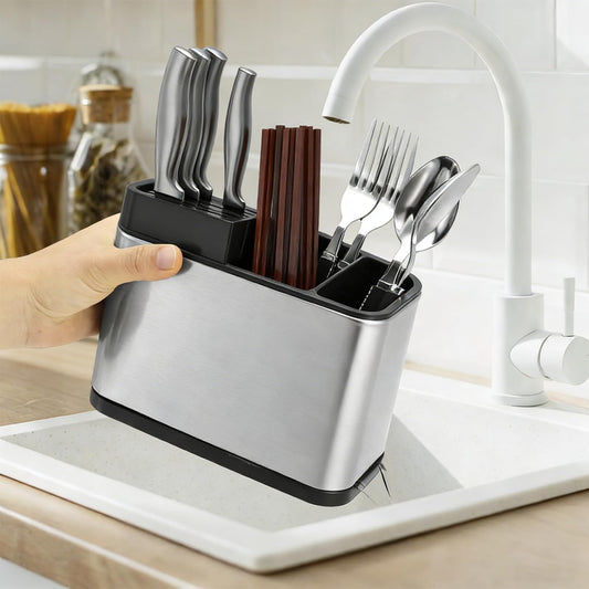 Organizador de Cuchillos y Cubiertos para Cocina - Portacuchillos Multifuncional